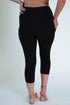 Black Solid Capri Pocket Leggings