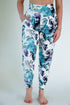 White Floral Print Harem Pants