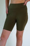 Dark Olive Biker Shorts