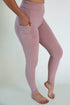 Dusty Rose Solid Pocket Leggings