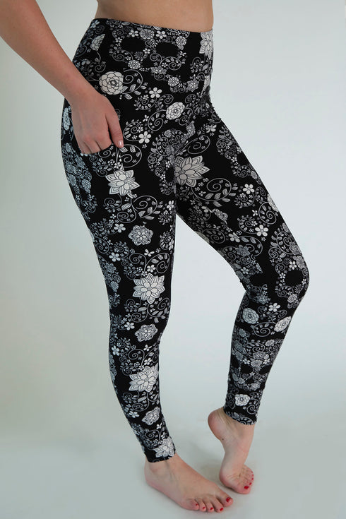 Skull Print Pocket Leggings