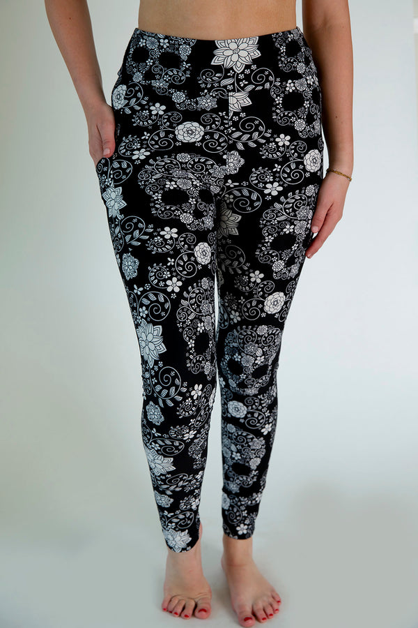 Skull Print Pocket Leggings