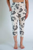 Cream and Black Print Capri Pocket Leggings