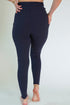 Navy Solid Pocket Leggings