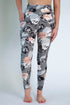 Light Gray Floral Print Pocket Leggings