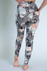 Light Gray Floral Print Pocket Leggings