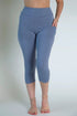 Periwinkle Solid Capri Pocket Leggings