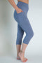 Periwinkle Solid Capri Pocket Leggings