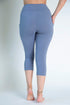 Periwinkle Solid Capri Pocket Leggings