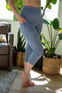 Periwinkle Solid Capri Pocket Leggings