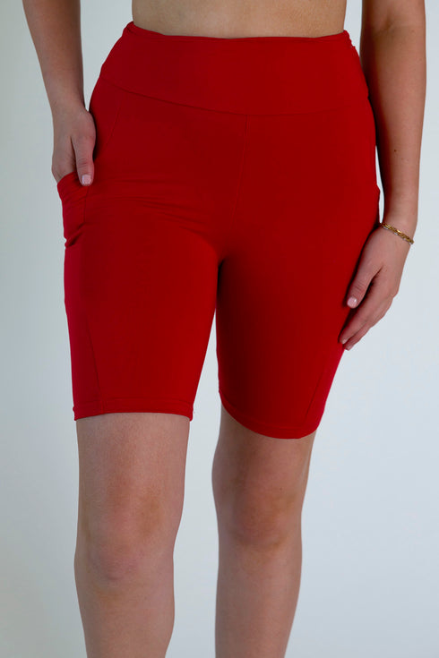 Red Biker Shorts