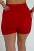 Red Yoga Shorts
