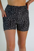 Gray and Black Leopard Yoga Shorts
