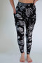 Black and White Floral Print Pocket Leggings