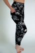 Black and White Floral Print Pocket Leggings